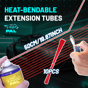 TURBOPAL 50cm Extended Red Plastic Straws for Aerosol Spray Can Extension Cuttable Tubes For Automotive Lubricant and Clean