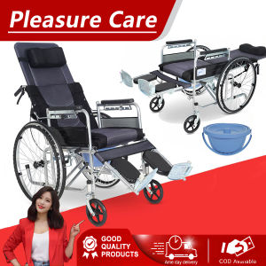Partner Wheelchair for Adult Folded with Toilet High Back Full Lying Multifunction Lightweight Trolley Wheel Chair