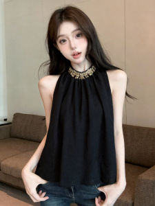 GUZILIAN | Stylish Glamour Sleeveless Halter Top Blouse for Slimming