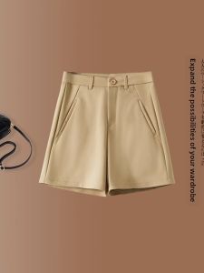 MEITESIJIAONU | High Waist A-Line Loose Wide Leg Shorts for Petite Women