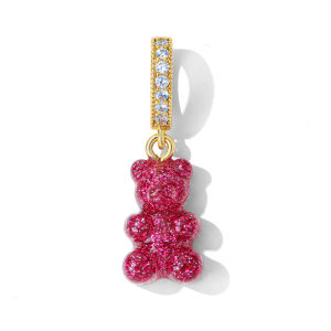 New Crystal Shiny Bear Lollipop Colorful Pendant Dongdaemun Necklace Women Haze Starry Sky Series Fashion Jewelry Accessory