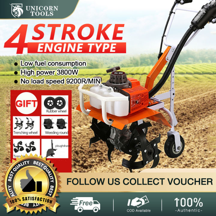 Unicorn Micro-tiller, plowing,Agricultural Garden Gasoline Small Rotary ...