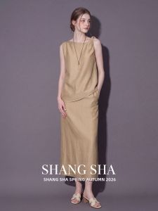 SHANGSHA | Summer Elegant Non-clashing Loose-fit Sleeveless Twist Dress Set