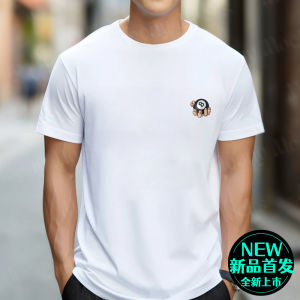 Pure Cotton round Neck Short Sleeve T-Shirt Mens Black Large Size Snooker Half Sleeve Summer New Style Breathable Casual Top
