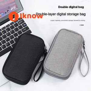 I know I know Travel Cord Organizer Case Electronic Organizer Small Cable Organizer Portable Waterproof Storage Bag for Charger Cord USB Power Bank Earphone SD Card Traveling Essentials for Women