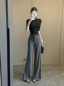 Quần Ống Rộng Ống Loe Cạp Cao Mùa Hè Mỏng Thường Ngày Dài Thường Ngày Phong Cách Công Sở Quần Dài Cho Bé Gái