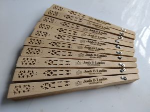 Bamboo Fan with Engrave PERSONALIZED 20cm