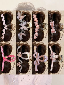 NING ZHOU | Premium Pink Flower Butterfly Hair Clip