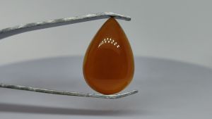 Natural Africa Orange Agate 17.88 Cts Pear Cut Eye Clean Grade Loose Gemstone