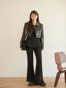 Áo Khoác Da Thời Trang Phân Cục Gọn Quần Skinny