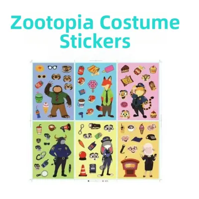 Cute Animal City Zootopia Judy Nick Cartoon Changeable Stickers Book