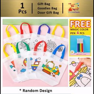 (132) Kids DIY Painting Graffiti Creative Drawing Color Filling Birthday for kids Goodies bag Party Door Gift Present Bag Free Magic Pen