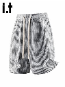 izzue | Quần Short Bãi Biển Thể Thao Phong Cách Retro Trắng Dài Trung Bình