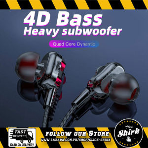 Click Shirk Super 4D Bass Double Speaker Headset Wired Earphone In-ear Headset Sports Earbuds Cash on delivery