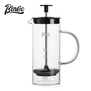 BINCOO Coffee French Press Pot Household Hand Brewing Filter Press Pot Glass Milk Brewer Coffee Utensils