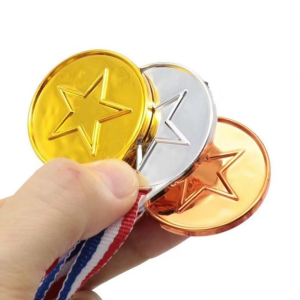 3pcs/Set Gold Silver Bronze Medal For Kids Games Sports Plastic Award Medal For School Kids Toys