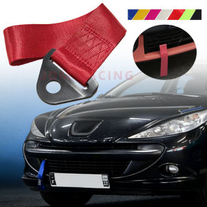 Durable Nylon Towing Hook Ribbon Racing Tow Strap Car Modification Sports Trailer Belt Front Rear Bumper Decorative 15-16mm Hole