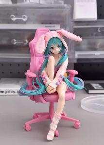 Bandai | 14CM Hatsune Miku Anime Figure Kawaii Pvc Model Doll Action Figurals Rabbit Ears Collect Ornaments Christmas Toys Gifts