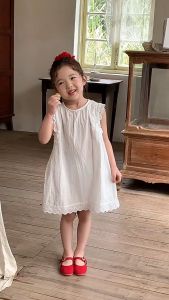 Váy cotton Thô Phom A cho bé gái mùa hè 2025 phong cách mới thời trang quần áo trẻ em váy thường ngày ngọt ngào