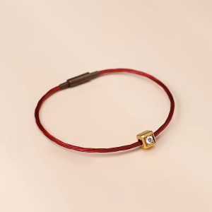 Chow Sang Sang  周生生 999 Gold Charme Square Diamond Nano Charm for Women 96733C  [Bracelet not included]