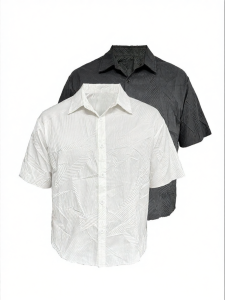 JCAESAR STUDIO | Leaves Texture BoxyFit Short Shirt