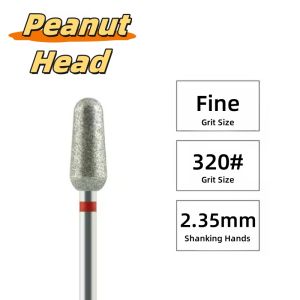 1Pcs Peanut Head Diamond Nail Drill Bit 5*12mm Nail Cleaner Russian Manicure Nail Bit for Cuticle Dead SkinNail Prepare Salon