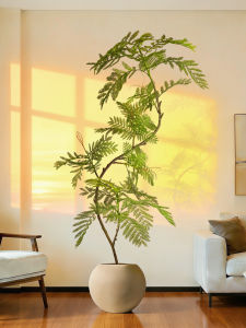 Elegant Luxury Indoor Large Blue Jacaranda Faux Plant Decor