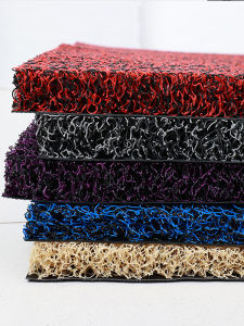 Outdoor Entrance Door Mat Waterproof Plastic Home Use Anti-Slip Carpet Silk Circle Foot Pad Simple Style Pure Color Living Room