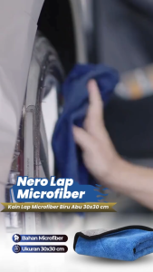 Kain Lap Microfiber Biru Abu 30x30 Mobil Motor Premium Lembut Serap Air Anti Lecet