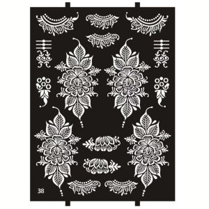 Flower Tattoo Stencils Temporary Tattoo Sticker Body Art Henna Stencils Tattoo Template Mehndi Designs Hand Body Painting Tools