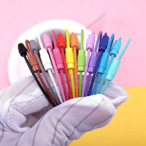 10pcs Colorful Stainless Steel Wire Keychain Steel Wire Luggage Tag Clip Lock Keyring Loop Holder Cable Label Rings For Keys