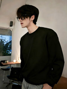 Áo Thun Nam Tay Dài Cổ Tròn Cleanfit Màu Đen Dáng Rộng Thoải Mái Mặc Trong Mùa Thu
