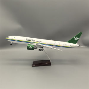 47cm 1/157 Scale Saudi Cargo B777 Diecast Airplane Model Kit with Landing Gear Wheel For Collectible Display or Aviation Gift