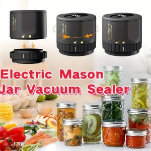 Electric Mason Jar Vacuum Sealer Kit for Canning Preserving Food Free Regular and Wide Mouth Mason Jar Lids 10PCS
