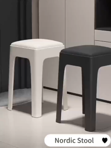 COD⚡Cushion Stool Thickened Plastic Stool Stackable Stool Square Chair Dining Chair Coffee Stool