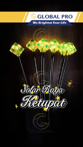 Solar Ketupat Hijau Kuning Lampu Solar Raya LipLap Eids Light Ramadhan Light Lampu Raya Aidilfitri Solar Ketupat Raya