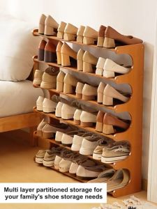 Bamboo Shoe Rack 3/4/5/6 Layers Shoe Rack Organizer Wood Shoes Rack Organizer Saving Space House Hold