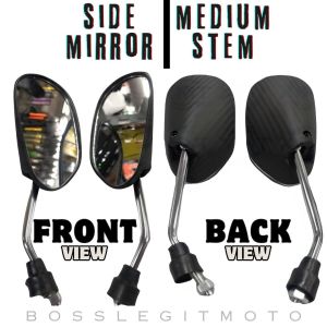 HONDA WAVE 110 Universal Motorcycle Side Mirror Black-Carbon(Medium Stem)