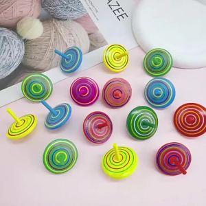Wooden Gyroscope Toy Classic Spinning Tops Balance Training Toy Relaxing Stress Relief Gadget for Adults Daily Entertainment
