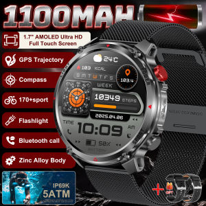 Đồng Hồ Thông Minh Military T-Rex 3 Pro Màn Hình AMOLED HD 1.7 Inch Pin 1100mAh Chống Nước 5ATM GPS Dành Cho Nam Có Chức Năng Gọi Điện