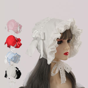 Victorian Bonnet Hat for Women Ladies Handmaid Medieval Colonial Costume Accessory Cotton