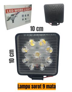 Lampu Led Tembak gepeng Sorot 9 Mata Kotak slim bahan alumunium
