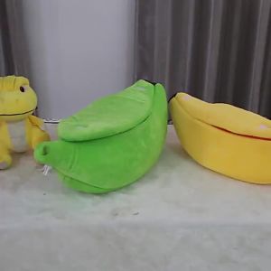 Banana Cat Bed House Funny Cute Cozy Cat Mat Beds Warm Durable Portable Pet Basket Kennel Dog Cushion Cat Supplies Multicolor