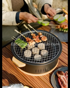 Naturehike MOYAN Desktop BBQ Grill Portable Lightweight Multi-functional Round Stove Pot Charcoal Barbecue Stove Fire Pit Split Design High Temperature Resistant Outdoor Camping Picnic
