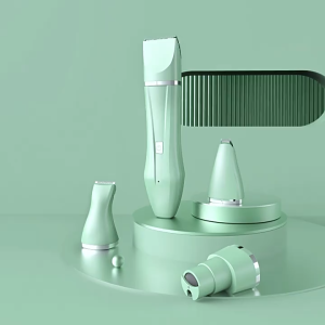 4-in-1 Professional Pet Grooming Kit - Rechargeable Hair Trimmer Nail Grinder 3 Attachment Heads for Dog Cat