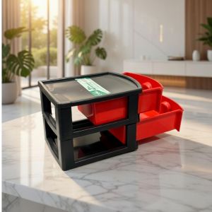 3 Layer Plastic Storage Drawer Organizer with Durable Black Frame Large Pull-Out Bins Multipurpose Home & Office Storage Rack for Clothes Toys Kitchen Accessories Cosmetics & Household Items22