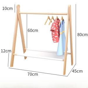 Childrens Wooden Clothes Hanger Pet Dog Baby Stand up Solid Wood Floor Home Use Cat Dormitory Wood Clothes Hanger