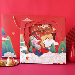 (1set MOX30) Box Mooncake 3D isi 8 Dus Kue Bulan Chinese Mooncake Festival