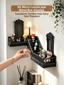 ARTPIONEER | Glowing Staircase Corner Display Rack for Blind Boxes and Action Figures with Micro Landscape Decoration