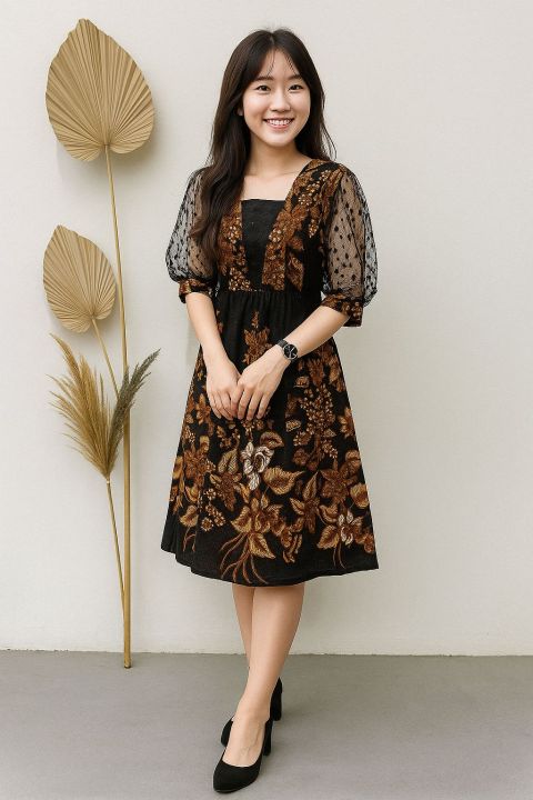 Simple Model Dress Batik Modern Dress Batik Premium Dress Pesta Elegan  Mewah Simple Model